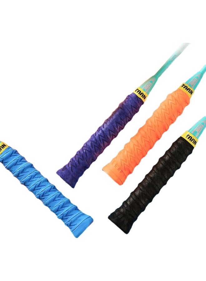TAAN Badminton Racket Grip Tape, Spine Frosted Texture, Sweat-Absorbing Handle Tape Twq6, Black-Blue Size, 3-Pack - Image 1