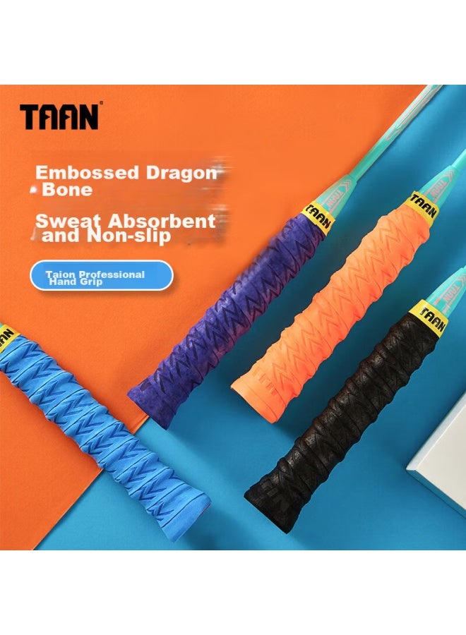 Taan Badminton Racket Grip Tape, Spine Frosted Texture, Sweat-absorbing Handle Tape Twq6, Black-blue Size, 3-pack - Image 3