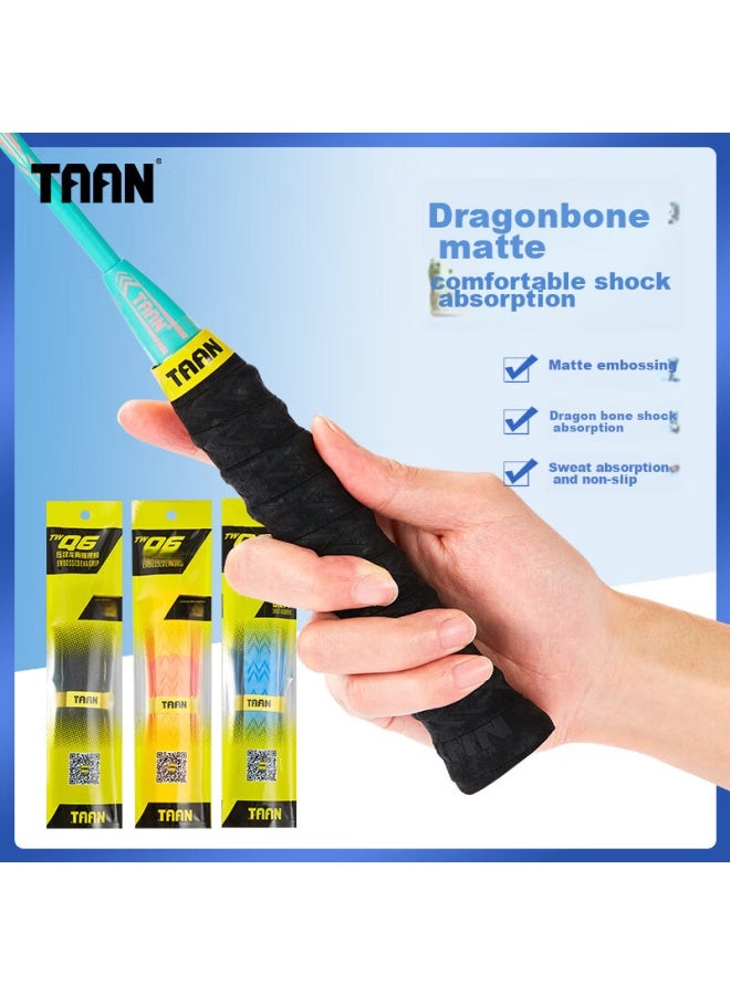 Taan Badminton Racket Grip Tape, Spine Frosted Texture, Sweat-absorbing Handle Tape Twq6, Black-blue Size, 3-pack - Image 1
