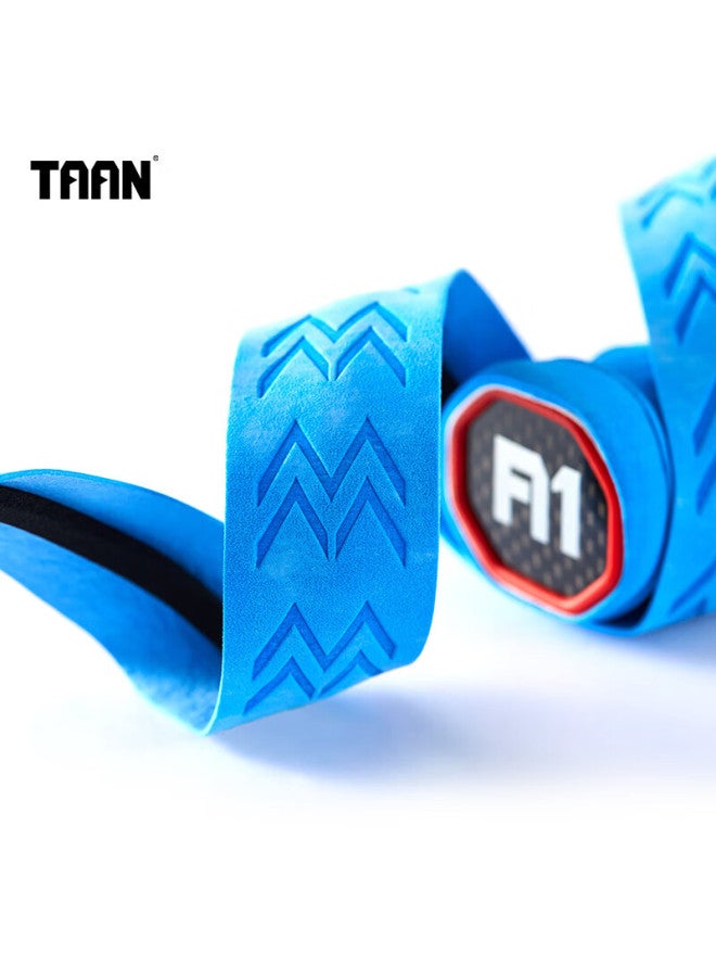 Taan Badminton Racket Grip Tape, Spine Frosted Texture, Sweat-absorbing Handle Tape Twq6, Black-blue Size, 3-pack - Image 5