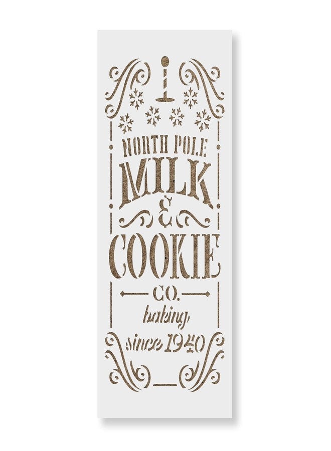 Stencil Revolution North Pole Milk and Cookie Company Stencil - Reusable Stencils for Painting - Mylar Stencil for Crafts and Decor - Image 1