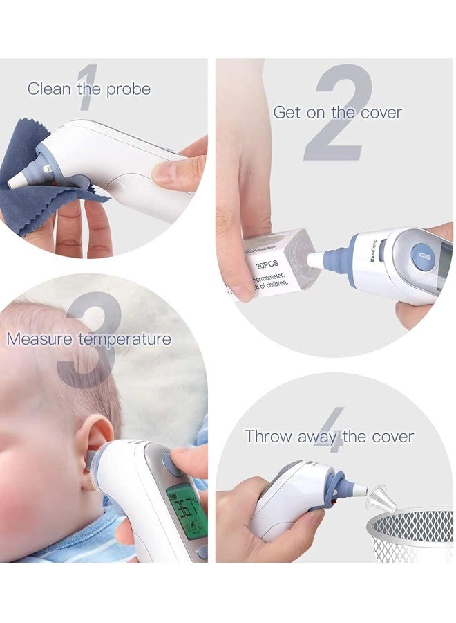 rocooart 100 PCS Ear Thermometer Probe Covers, Refill Caps Replacement Lens Thermometer Covers Filter Protector Ear Disposable Refill Caps (Clear)  - Image 4