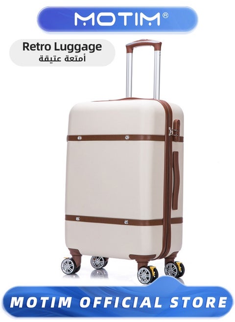Vintage Style Travel Luggage Lightweight Durable Expandable Suitcase Expandable PC Hard Shell Clearance Luggage with TSA Lock Spinner Wheels Telescopic Handle