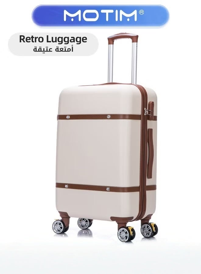 Motim Vintage Style Travel Luggage Lightweight Durable Expandable Suitcase Expandable  Clearance Luggage with TSA Lock Spinner Wheels Telescopic Handle - Image 1