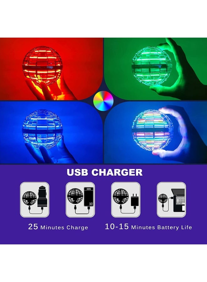 GT-Wheel Flying Ball Toy Hand Controlled 360° Rotating LED Boomerang Drone Ball for Kids & Adults USB Rechargeable Indoor/Outdoor Gift - Image 4