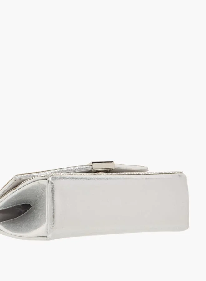Flora Bella By Shoexpress Womens Embellished Textured Satchel Bag With Magnetic Closure