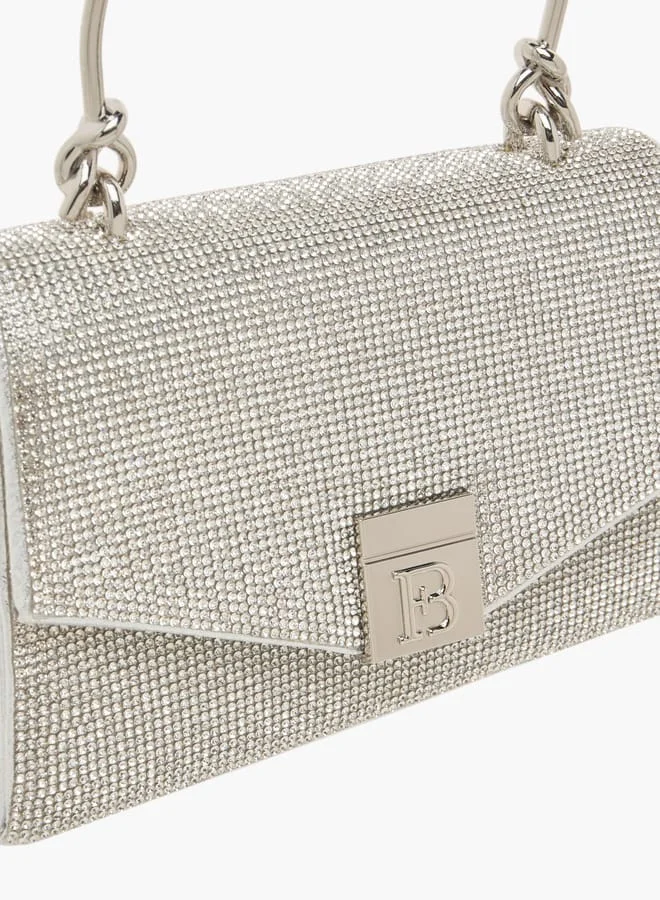 Flora Bella By Shoexpress Womens Embellished Textured Satchel Bag With Magnetic Closure