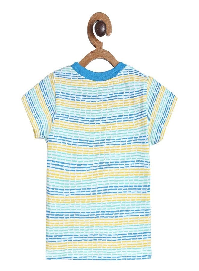 miniklub Baby Round Neck Half Sleeve Knitted Cotton Multi Color T-Shirt, Pack Of 3 (0-3M) - Image 3