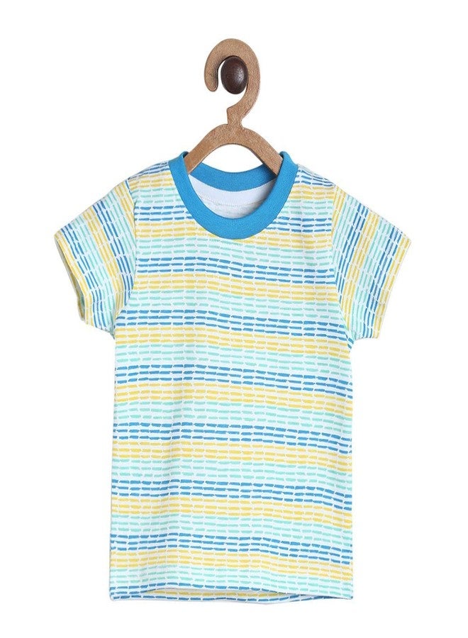 miniklub Baby Round Neck Half Sleeve Knitted Cotton Multi Color T-Shirt, Pack Of 3 (0-3M) - Image 2