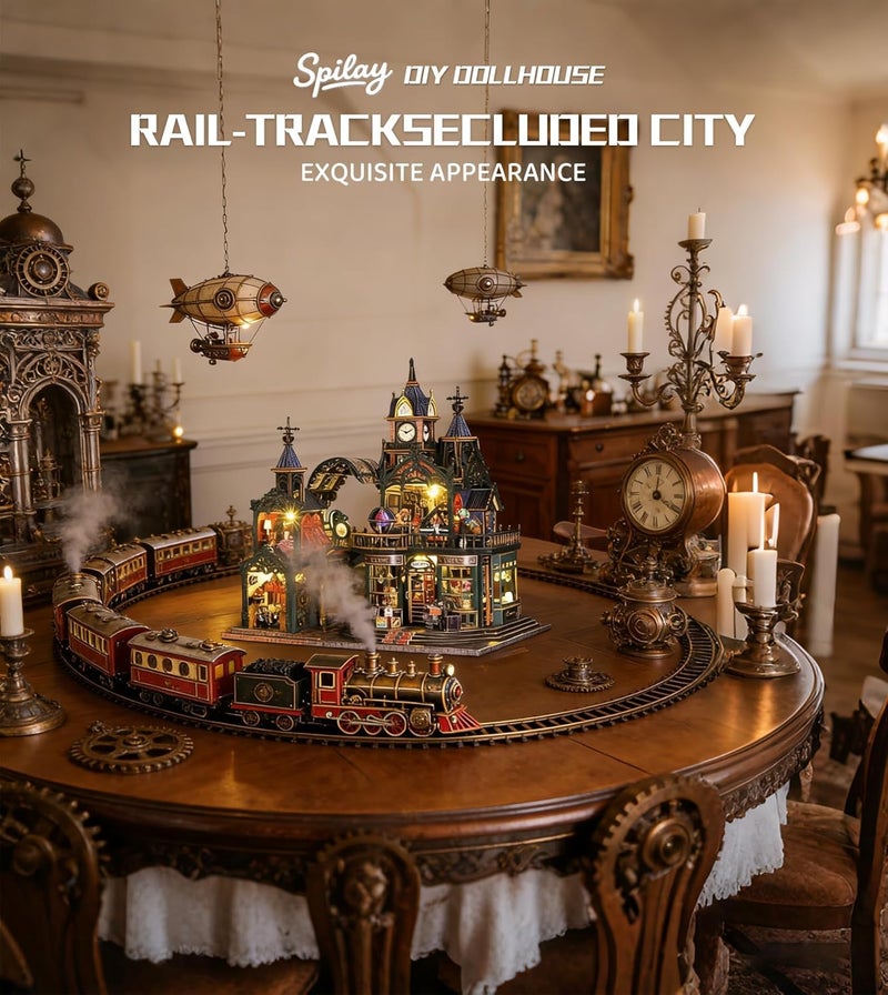 Spilay Long term storage compatible Miniature House, Edinburgh Castle DIY Miniature House with LED Light & Dust Cover, 3D Wooden Dollhouse Craft Set, Creative Gift for Adults (Christmas, Valentine's Day, Birthday) Multi-market matching options - Image 5