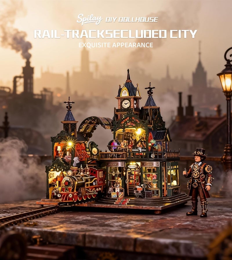 Spilay Long term storage compatible Miniature House, Edinburgh Castle DIY Miniature House with LED Light & Dust Cover, 3D Wooden Dollhouse Craft Set, Creative Gift for Adults (Christmas, Valentine's Day, Birthday) Multi-market matching options - Image 4