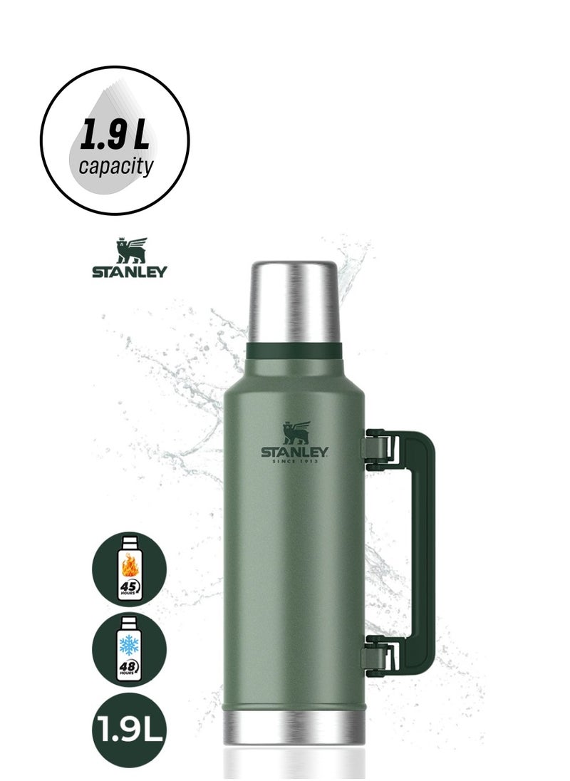 Stanley Legendary Classic Vacuum Insulated Bottle 1.9l, Leakproof, Durable Stainless Steel Thermos with Lid and a Cup, Perfect for Camping, Hiking and Everyday Use, Keeps Beverages Hot or Cold for Extended Periods, Green - pzsku/Z8169EDFDDBE727CBB559Z/45/1742818663/aeb6bf4d-2f4b-4e61-bde4-d222a80adb32