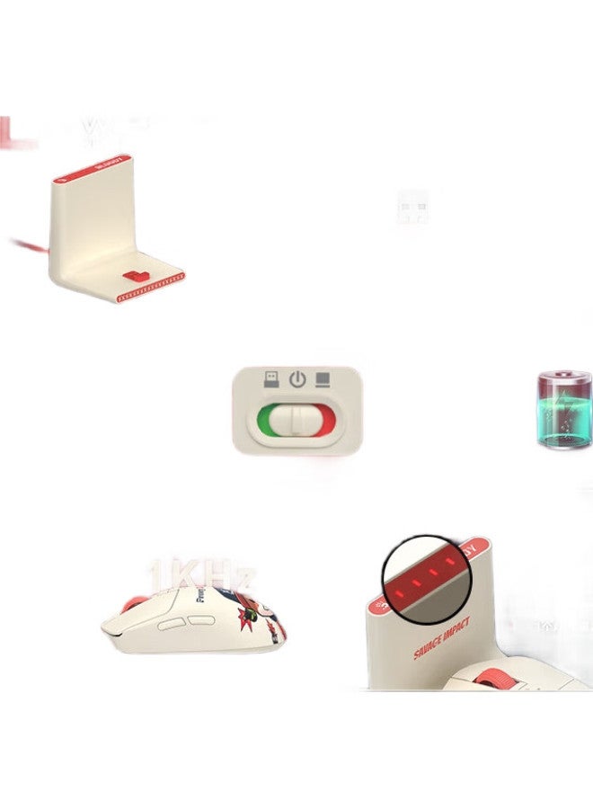 A4TECH R72 Pro Duo Wireless Usb Gaming Mouse, Wild Tribe Rechargeable Csgo Lightweight, Blood Hand Phantom Paw3395 E-Sports Mouse, Reverse Explorer Black - Image 1