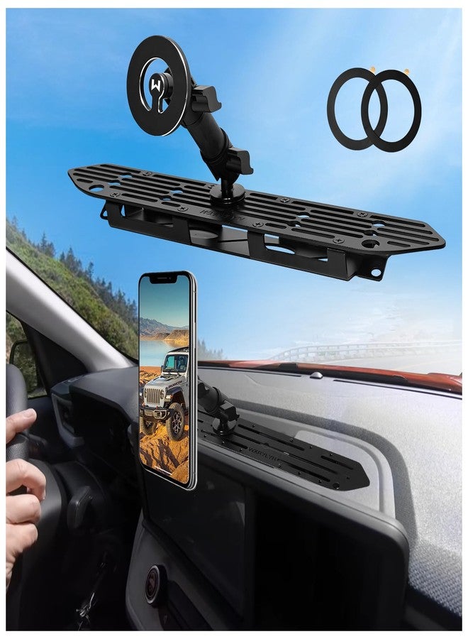 WXRYLYN 2018-2023 Wrangler JL Dash Phone Mount Magnetic Phone Holder for 2018-2023 J eep Wrangler JL (NOT 4xe) 2020-2023 Gladiator Metal Dash Platform Phone Mount 2023 Wrangler Cell Phone Holder - Image 2