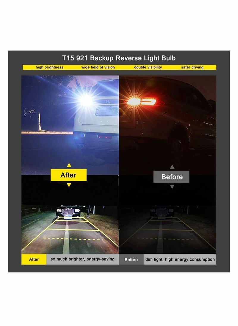 KASTWAVE - KASTWAVE Nonpolarity T15 912 921 906 W16W Led Bulb High 2835SMD 6000K 1800 Lumens Extremely Bright Error Free Led Bulbs For Backup Reverse Lights 3rd Brake Lights (4-Pack) - Image 1