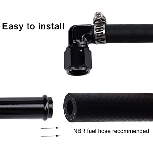CNRAQR 6AN Female to 516 Barb 90 Degree Swivel Fitting Adapter Aluminum Black 2Pcs - Image 5