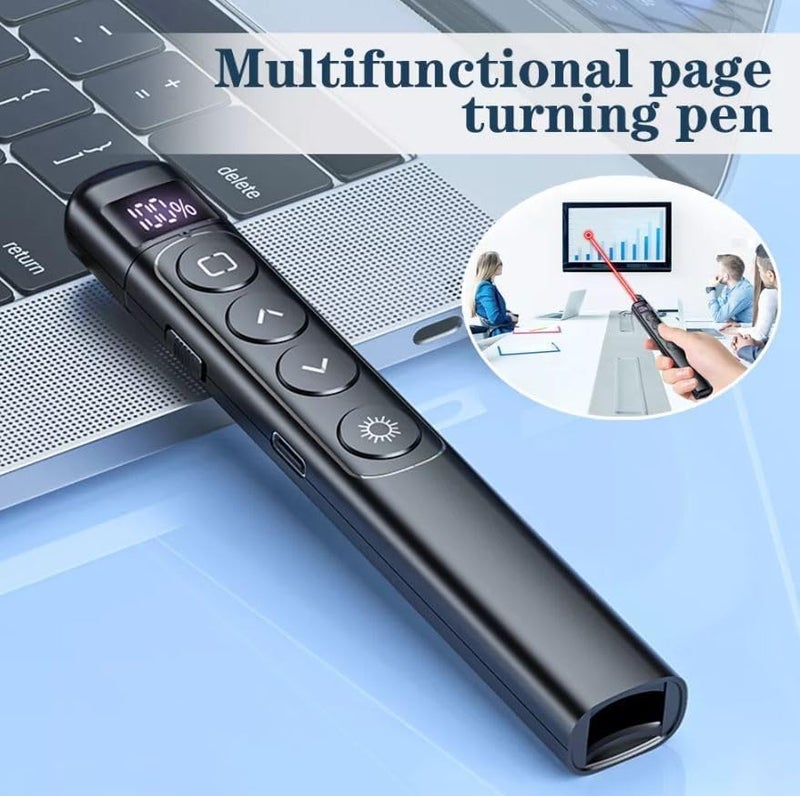 RyzCare LCD Wireless USB PowerPoint Presentation PPT Flip Pen Laser Pointer Clicker, Power Point Presentation Remote Wireless USB PPT-01 Presenter Laser Pointer Clicker Black (RC-PPT01) - Image 5