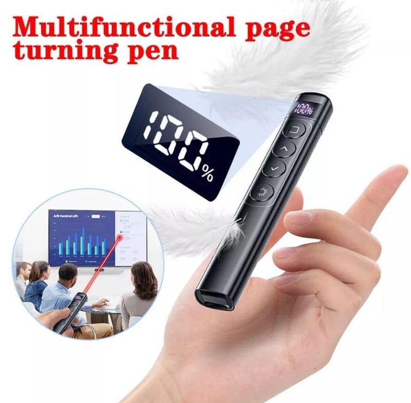 RyzCare LCD Wireless USB PowerPoint Presentation PPT Flip Pen Laser Pointer Clicker, Power Point Presentation Remote Wireless USB PPT-01 Presenter Laser Pointer Clicker Black (RC-PPT01) - Image 4