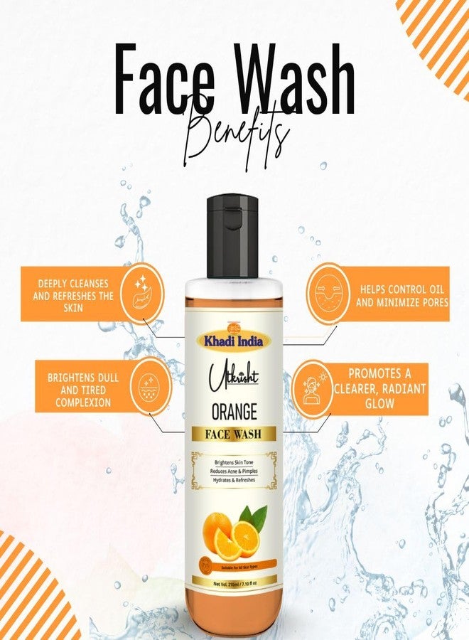 Utkrisht Khadi Orange Face Wash | Brightening & Oil Control Herbal Cleanser for Glowing Skin | Vitamin C-Rich Daily Face Wash for Men & Women - 210ml - Image 5