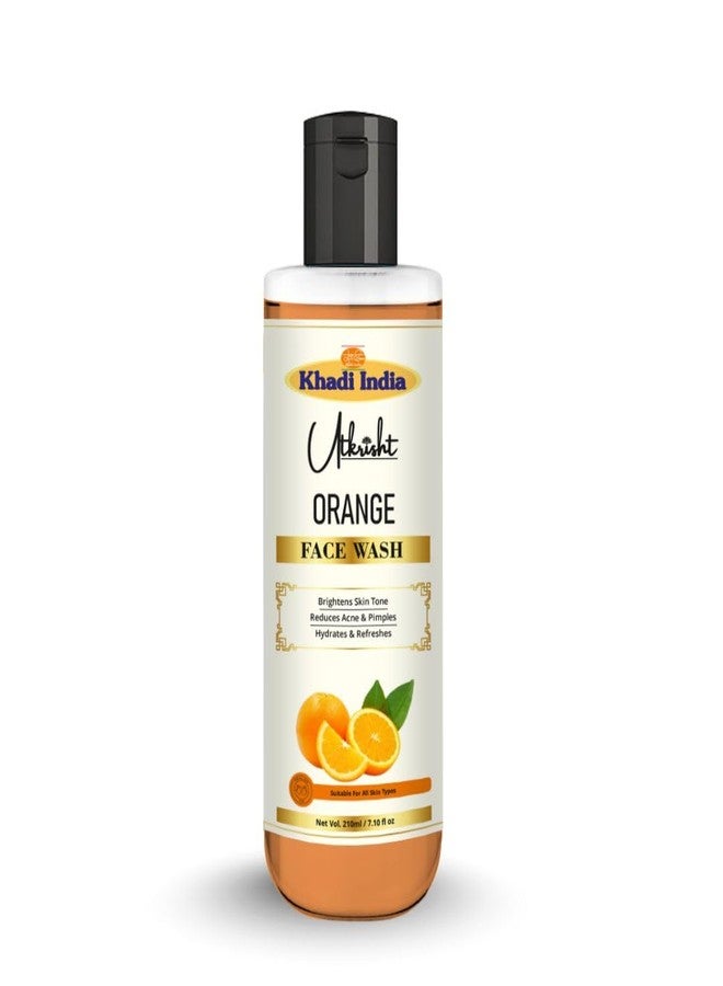 Utkrisht Khadi Orange Face Wash | Brightening & Oil Control Herbal Cleanser for Glowing Skin | Vitamin C-Rich Daily Face Wash for Men & Women - 210ml - Image 1