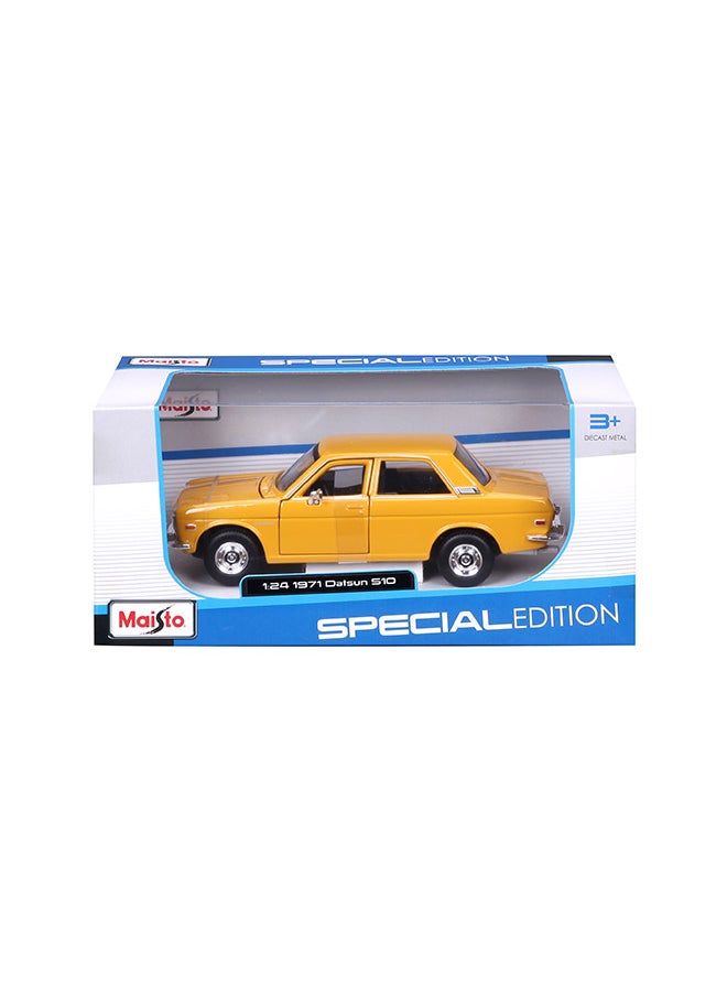 Maisto 1:24 Special Edition 1971 Datsun 510 Yellow Officially Licensed Scaled Replicas of Collectible Diecast Metal Models with Exquisite Interior and Exterior Detailing for All Age.  - Image 1