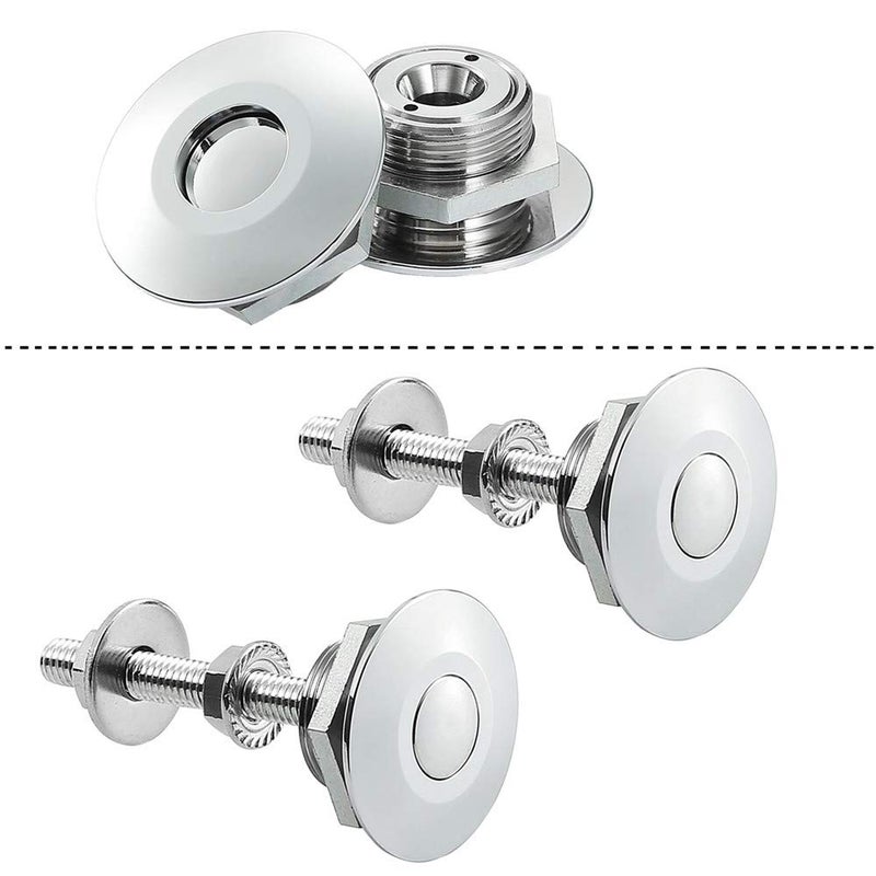RVCAZON STETION Quick Release Latch License Plate Lock Clip 1.25" Diameter Aluminum Alloy Car Hood Pins Lock Clip Kit for Bumper Hood License Plate (2 Pack - Silver) - Image 3