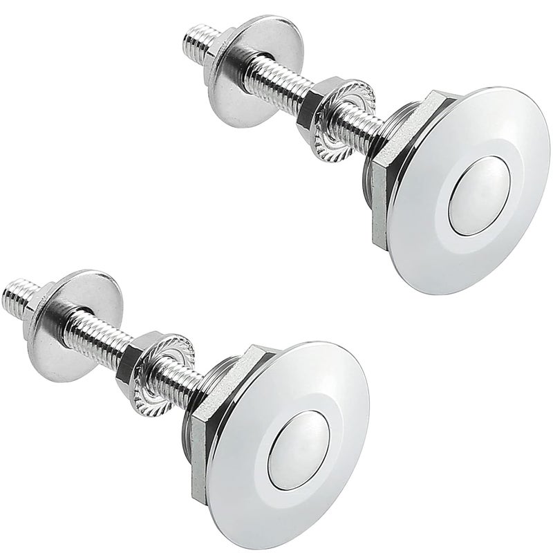 RVCAZON STETION Quick Release Latch License Plate Lock Clip 1.25" Diameter Aluminum Alloy Car Hood Pins Lock Clip Kit for Bumper Hood License Plate (2 Pack - Silver) - Image 2