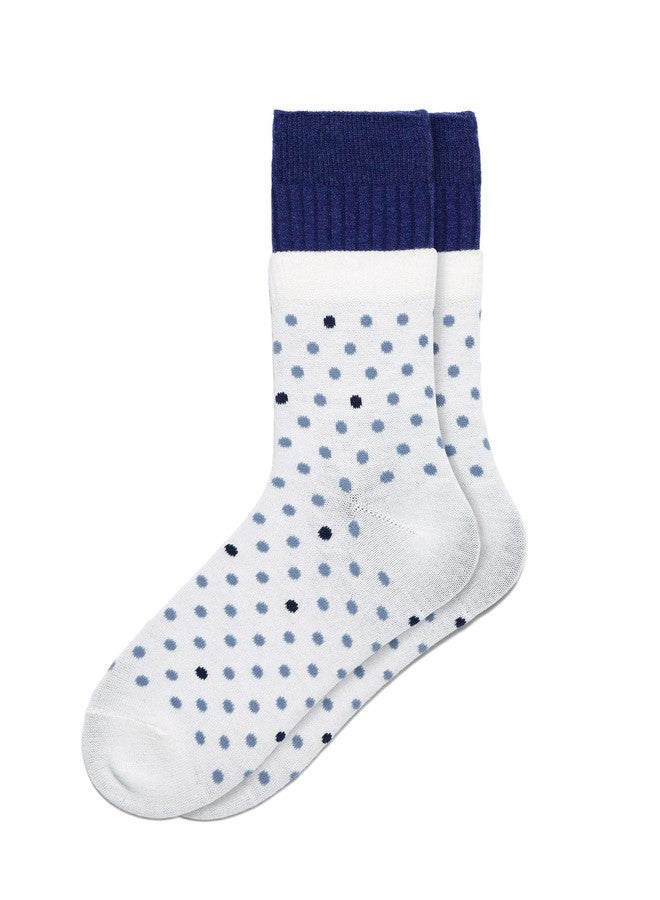 HUE مجموعة جوارب نسائية من HUE، جوارب طويلة وجوارب قصيرة، عبوة جوارب متعددة الطبقات 2 في 1، منقطة/كحلي، مقاس واحد