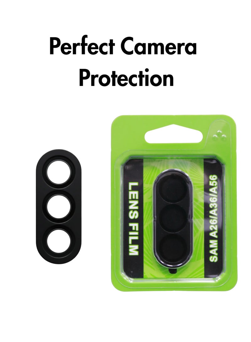 3 In 1 Pack Samsung Galaxy A26,1 Pcs Orange Magnetic Anti Shock Proof Clear Cover,1 Pcs Screen Protector Glass,1 Pcs Camera Protector - Image 3