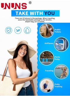 UNUNS Toilet Seat Covers (50 Pcs, 5 Packs) | Disposable Toilet Seat Cover - Flushable | Paper Toilet Liners for Bathroom, Travel, Camping, Kids Potty Training  - Image 5