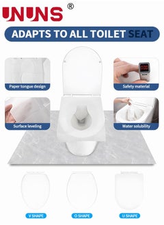 UNUNS Toilet Seat Covers (50 Pcs, 5 Packs) | Disposable Toilet Seat Cover - Flushable | Paper Toilet Liners for Bathroom, Travel, Camping, Kids Potty Training  - Image 3