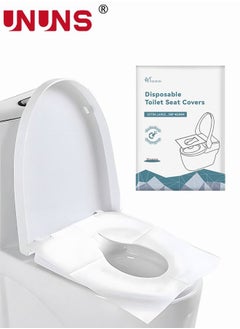 UNUNS Toilet Seat Covers (50 Pcs, 5 Packs) | Disposable Toilet Seat Cover - Flushable | Paper Toilet Liners for Bathroom, Travel, Camping, Kids Potty Training  - Image 1