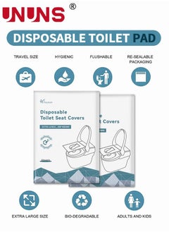 UNUNS Toilet Seat Covers (50 Pcs, 5 Packs) | Disposable Toilet Seat Cover - Flushable | Paper Toilet Liners for Bathroom, Travel, Camping, Kids Potty Training  - Image 2