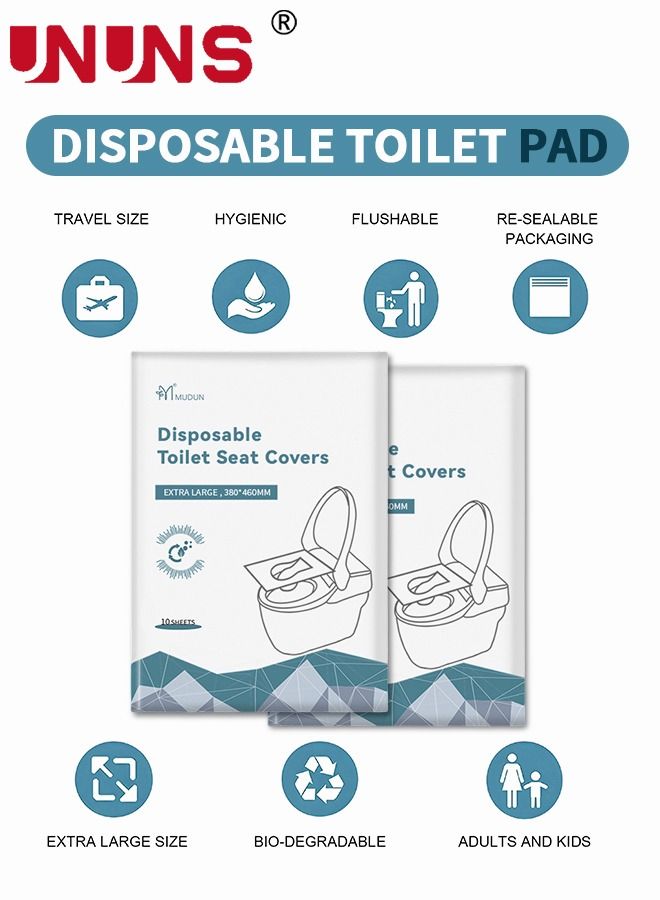 UNUNS Toilet Seat Covers (50 Pcs, 5 Packs) | Disposable Toilet Seat Cover - Flushable | Paper Toilet Liners for Bathroom, Travel, Camping, Kids Potty Training - Image 2
