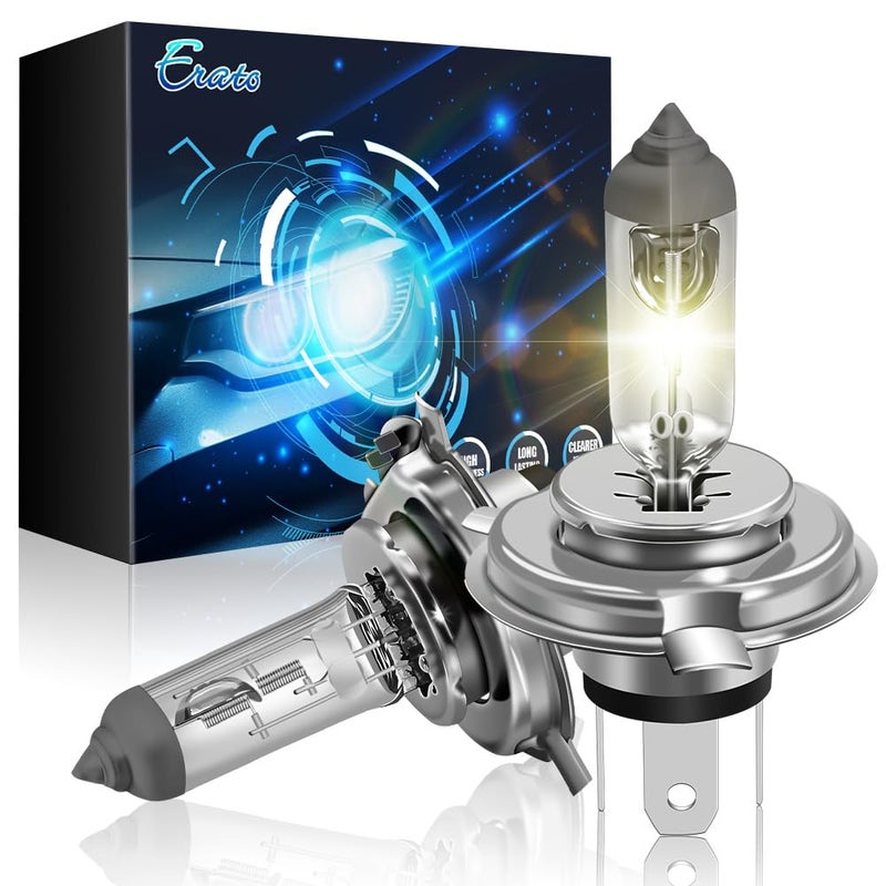 Erato H49003HB2 Halogen Headlight Bulb 12V 55W60W Fog Lights 4300K Warm White Replacement Headlamp for P43T 2 Packs