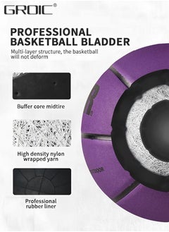 GROIC Basketball Standard Offical Size 7 Indoor Outdoor Basketball Pu Leather Game Basketball,Game Training Universal Basketball,Outdoor Sports Goods  - Image 4