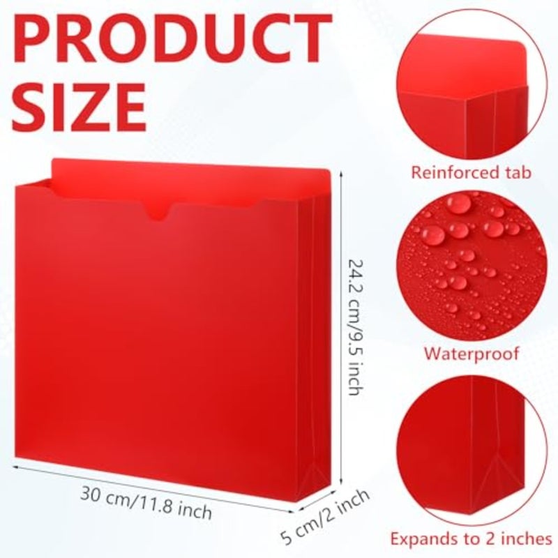 50 Pack 2 Inch Expanding Manila Plastic File Jackets Expandable Folders Heavy Duty 2 Inch Expansion Pocket File Folders Letter Size Reinforced Straight-Cut Tab - Image 2