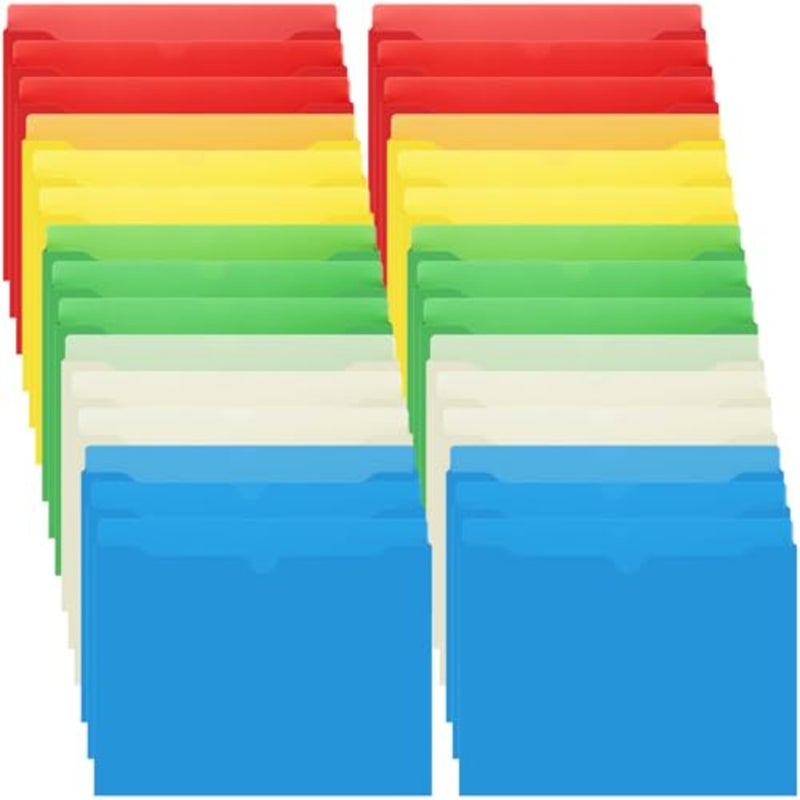 50 Pack 2 Inch Expanding Manila Plastic File Jackets Expandable Folders Heavy Duty 2 Inch Expansion Pocket File Folders Letter Size Reinforced Straight-Cut Tab - Image 1