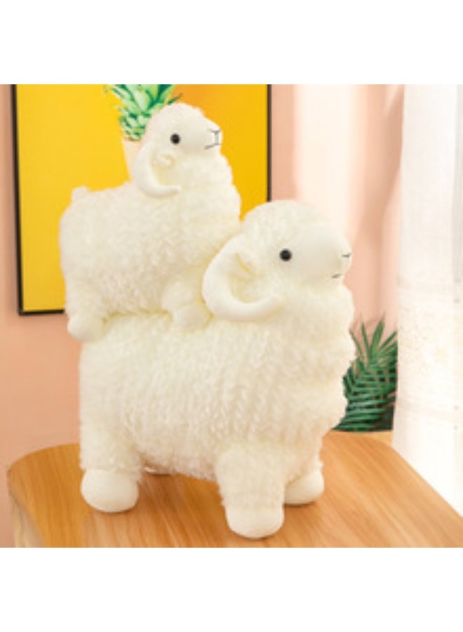 KHAJUL Sheep Plush Toy – 35cm Soft Stuffed Animal Lamb, Safe & Secure Eyes, Machine Washable, for Eid al-Adha, Birthday & Kids’ Gifts, White - Image 4