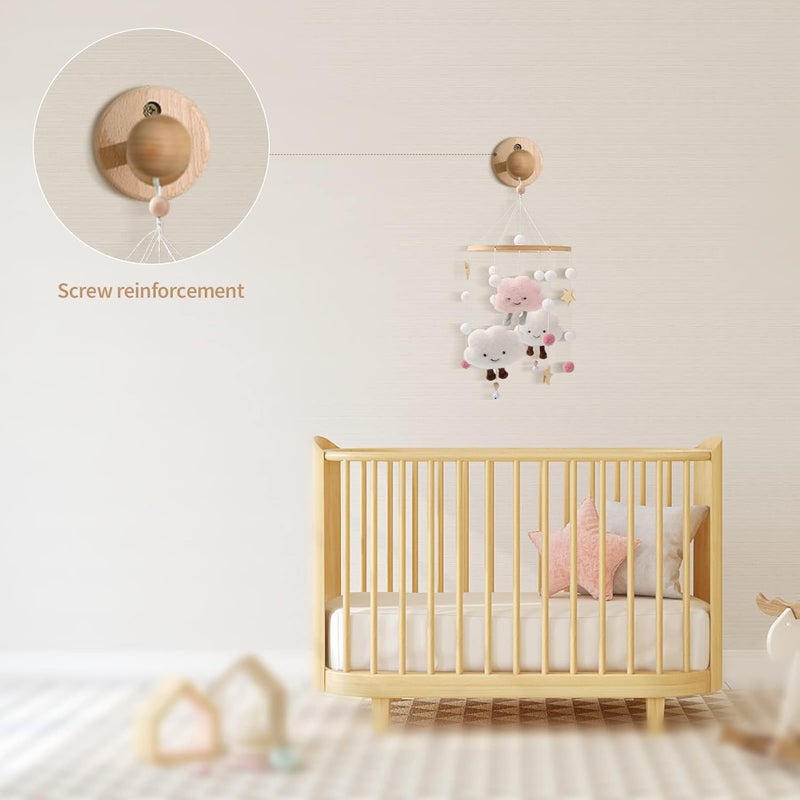 let's make Crib Mobile Wooden Arm, 21.6 inches Wall Mounted Suitable for All mobiles | 100% Natural Beech Mobile Hanger Mount Wall Holder | Nursery Decor for Sturdy Mobile for Newborn Boys and Girls - Image 3