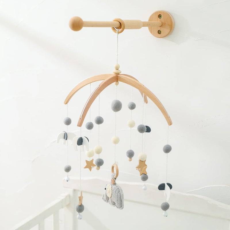 let's make Crib Mobile Wooden Arm, 21.6 inches Wall Mounted Suitable for All mobiles | 100% Natural Beech Mobile Hanger Mount Wall Holder | Nursery Decor for Sturdy Mobile for Newborn Boys and Girls - Image 2