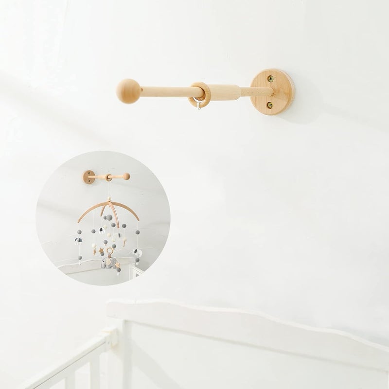 let's make Crib Mobile Wooden Arm, 21.6 inches Wall Mounted Suitable for All mobiles | 100% Natural Beech Mobile Hanger Mount Wall Holder | Nursery Decor for Sturdy Mobile for Newborn Boys and Girls - Image 1