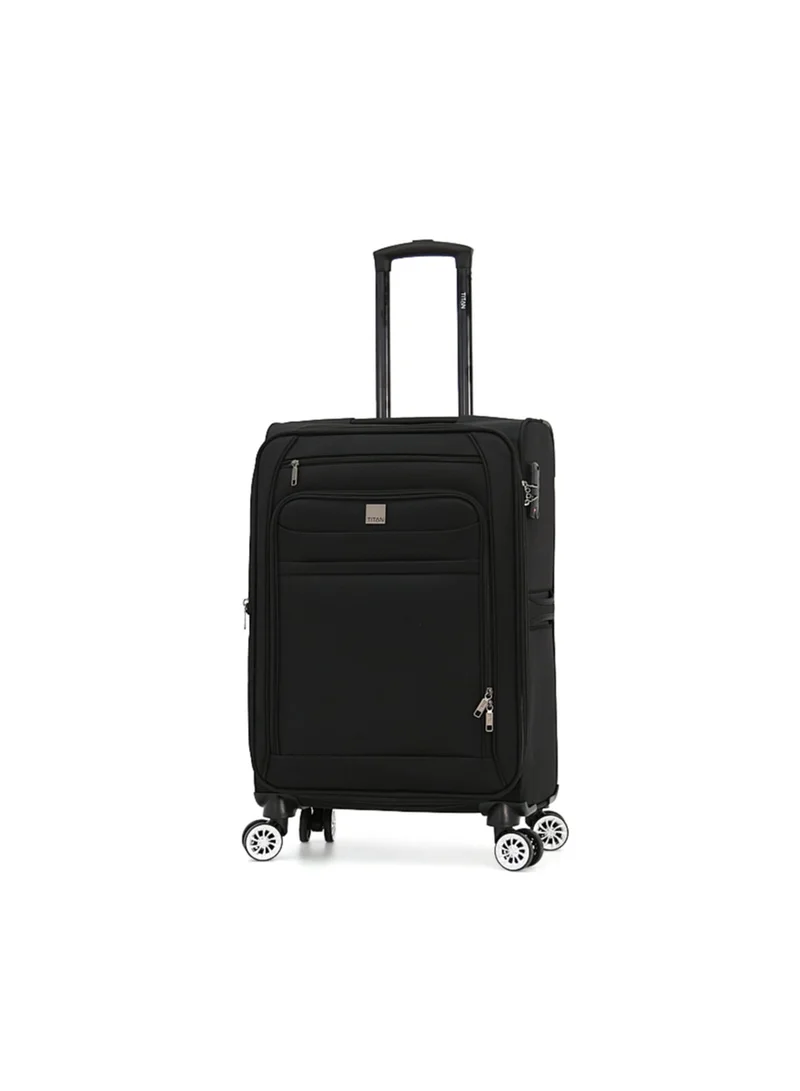 تيتان TITAN Double Spinner Luggage with Digital Lock for All Tastes (3 Pieces Set, Black Grey)