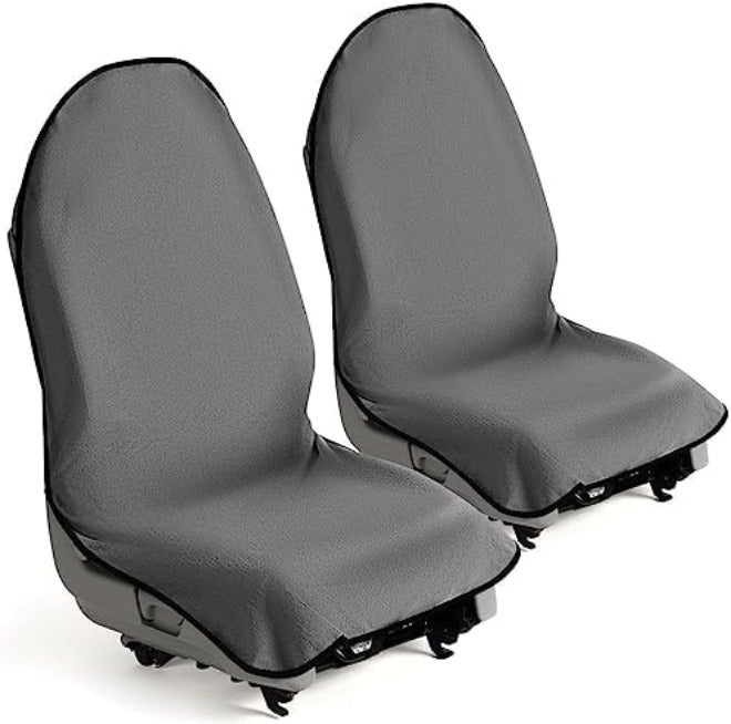 lebogner Waterproof Sweat Towel Car Seat Cover for Post Gym Workout, Running, Swimming, Beach and Hiking, Universal Fit Anti-Slip Bucket Seat Protector for Cars, SUVs and Trucks, Machine Washable -  Grey - Image 2