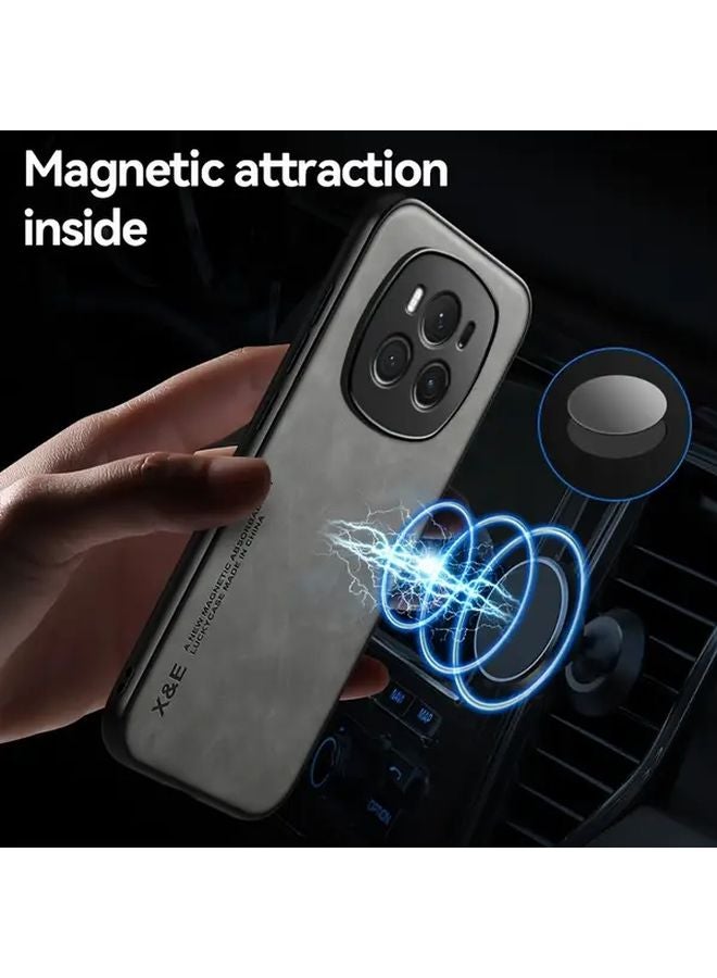 Honor Magic6 Pro 5G Phone Case Black Faux Leather Protective Cover - Image 3