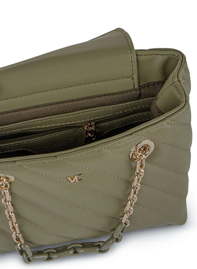 Vincci Women Quilted Shoulder Bag With Chain detail