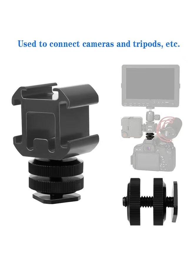 Camera Hot Shoe Mount to 1/4"-20 Tripod Screw Adapter 1/4" Double-Layer Screw Adapter for Camera Flash Hot Shoe Mount DSLR Camera - Image 4
