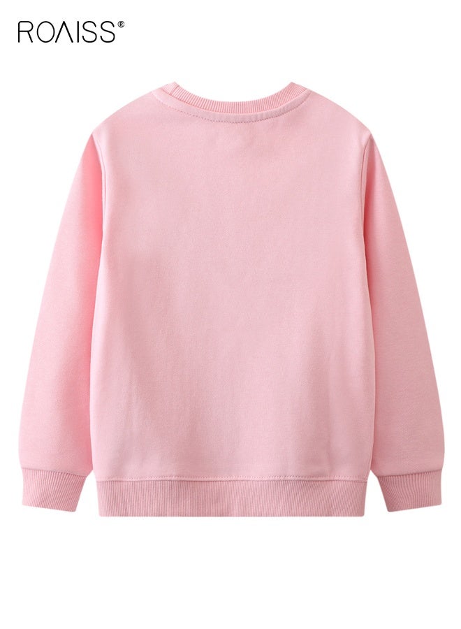 رويس بلوزة أنيقة للفتيات الصغيرات، بلوزة برقبة مستديرة وأكمام طويلة بنقشة جميلة، مناسبة للارتداء اليومي أو أي مناسبة - Image 2