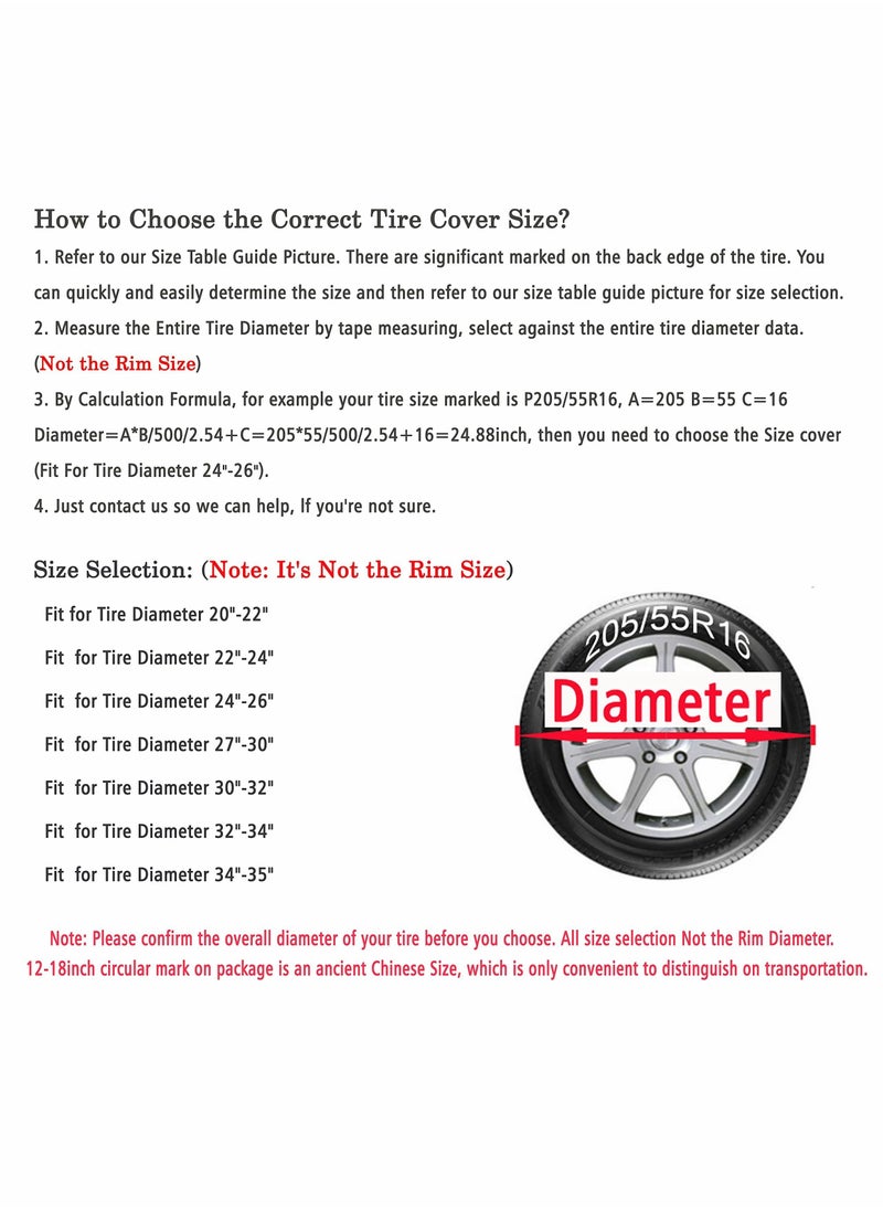 Excefore - 27-30 inch Spare Tire Cover Thickening Leather Universal Fit for Jeep, Trailer, RV, SUV, Truck, Soft & Tough Tire Wheel Cover for Car(Fits Entire Wheel Size 27-30 inch) - Image 1