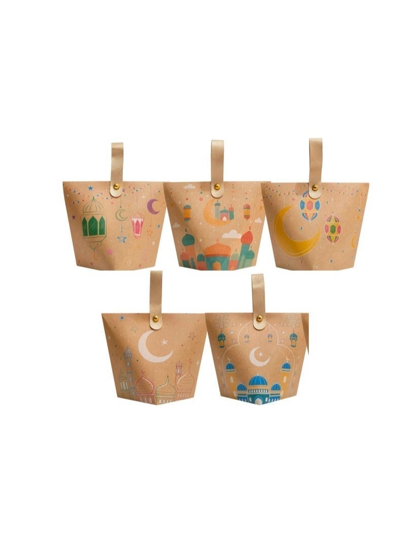 5 أكياس للعيد او هدايا رمضان ، مخصصة لتغليف هدايا العيد وتوزيعاته . مناسبة لتغليف الشوكولاتة، الحلويات، العيديات، والهدايا الخفيفة، وتُستخدم في المنازل، المدارس، وحفلات العيد. - Image 1